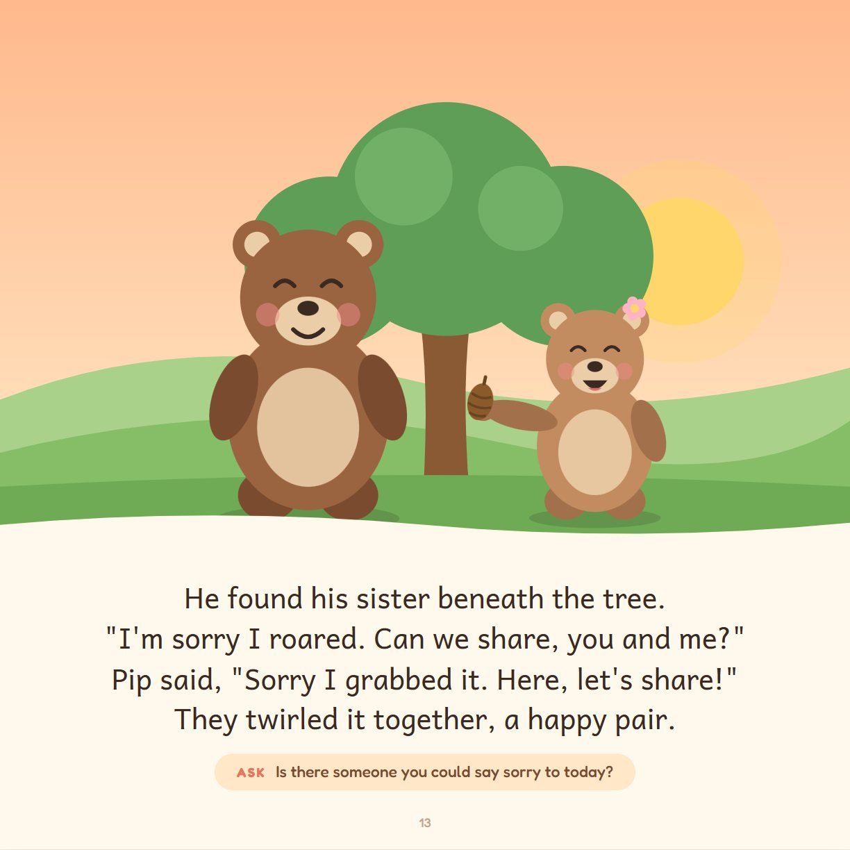 Page 13: both say sorry